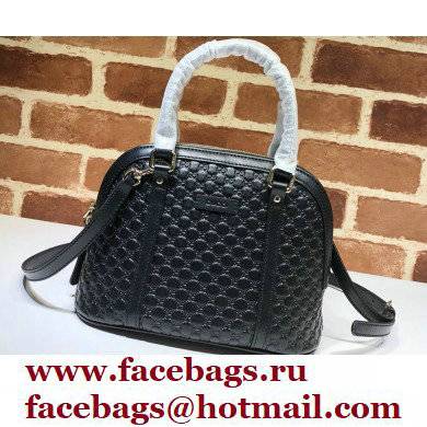 Gucci Mini GG Embossed Leather Dome Crossbody Bag 449654 Black - Click Image to Close
