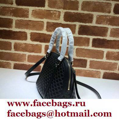 Gucci Mini GG Embossed Leather Dome Crossbody Bag 449654 Black