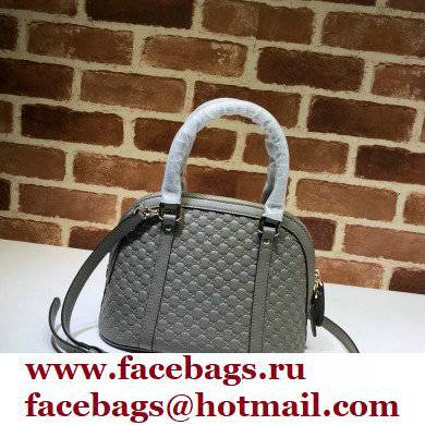 Gucci Mini GG Embossed Leather Dome Crossbody Bag 449654 Gray