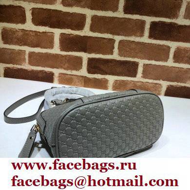 Gucci Mini GG Embossed Leather Dome Crossbody Bag 449654 Gray