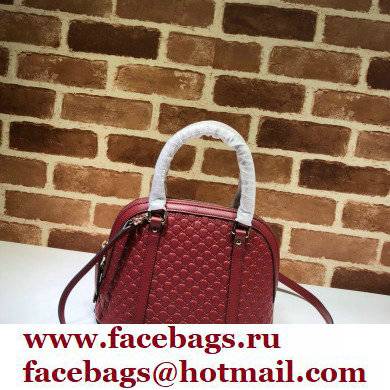 Gucci Mini GG Embossed Leather Dome Crossbody Bag 449654 Red