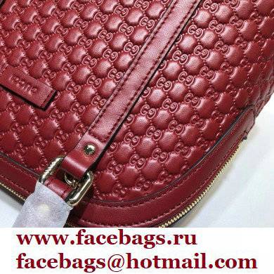 Gucci Mini GG Embossed Leather Dome Crossbody Bag 449654 Red - Click Image to Close