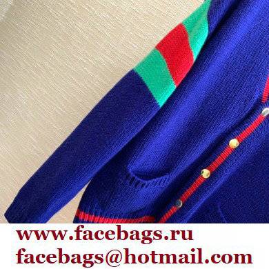 Gucci cable wool knit cardigan blue 2021 - Click Image to Close