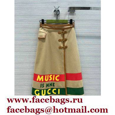 Gucci cashmere skirt camel 2021