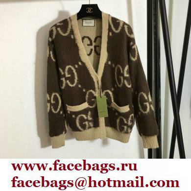 Gucci gg mohair cardigan coffee 2021 - Click Image to Close