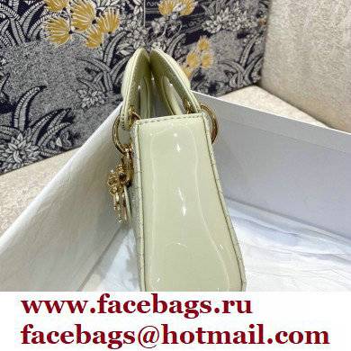 Lady Dior Micro Bag in Patent Cannage Calfskin White 2021 - Click Image to Close