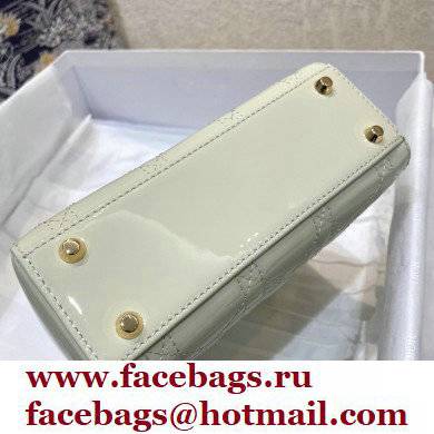 Lady Dior Mini Bag in Patent Cannage Calfskin White 2021