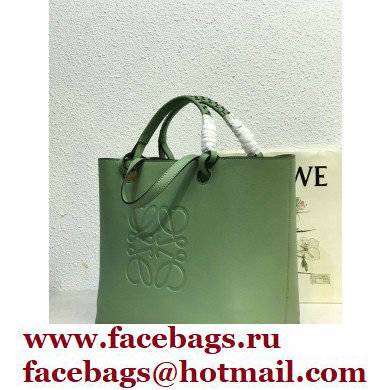 Loewe Anagram Tote Bag in Classic Calfskin Light Green - Click Image to Close