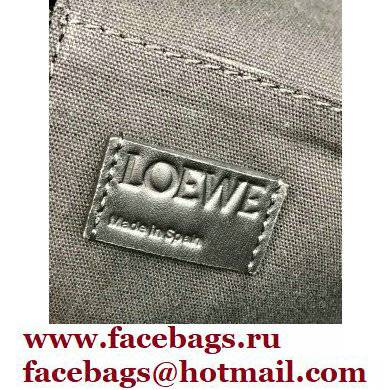 Loewe Buckle Tote Bag in Anagram Jacquard and Calfskin Black/White