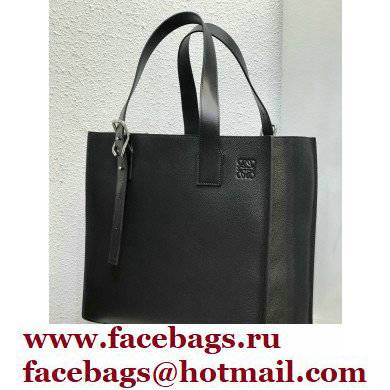 Loewe Buckle Tote Bag in Soft Grained Calfskin Black - Click Image to Close