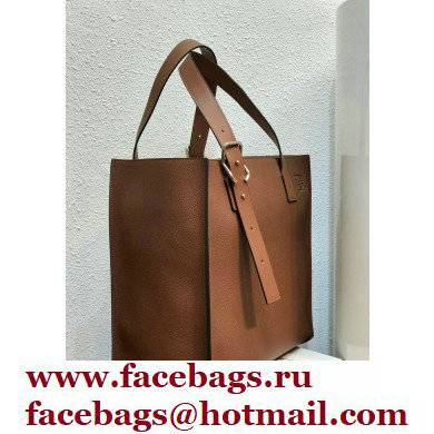 Loewe Buckle Tote Bag in Soft Grained Calfskin Brown
