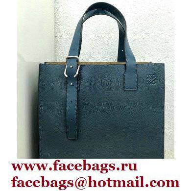 Loewe Buckle Tote Bag in Soft Grained Calfskin Ocean Blue - Click Image to Close
