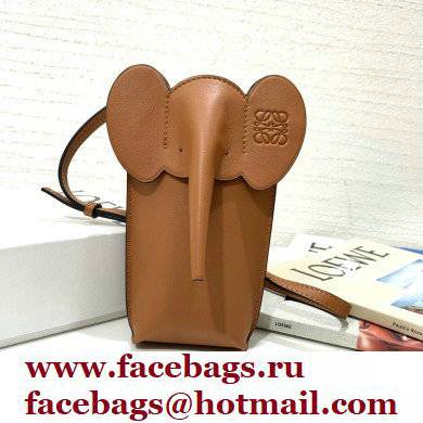 Loewe Elephant Pocket Bag in Classic Calfskin Brown - Click Image to Close