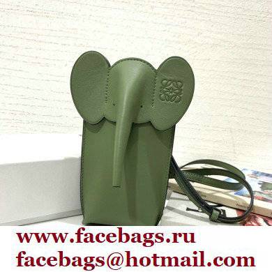 Loewe Elephant Pocket Bag in Classic Calfskin Green - Click Image to Close