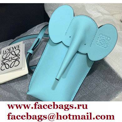 Loewe Elephant Pocket Bag in Classic Calfskin Sky Blue - Click Image to Close