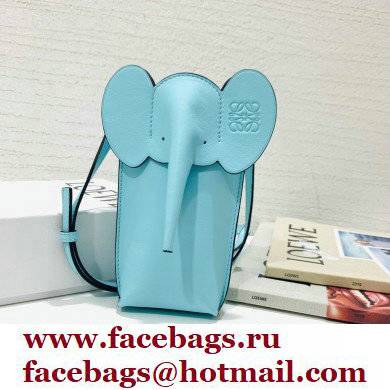 Loewe Elephant Pocket Bag in Classic Calfskin Sky Blue