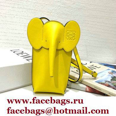 Loewe Elephant Pocket Bag in Classic Calfskin Yellow - Click Image to Close