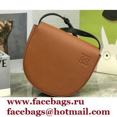 Loewe Heel Duo Bag in Soft Natural Calfskin Brown/Black - Click Image to Close