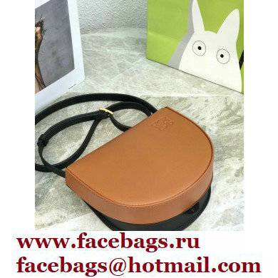 Loewe Heel Duo Bag in Soft Natural Calfskin Brown/Black - Click Image to Close
