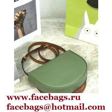Loewe Heel Duo Bag in Soft Natural Calfskin Green/Brown