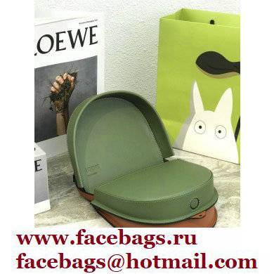 Loewe Heel Duo Bag in Soft Natural Calfskin Green/Brown