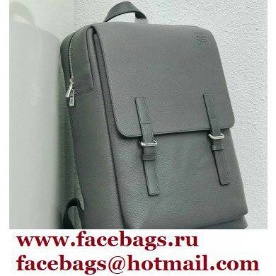 Loewe Military Backpack Bag in Soft Grained Calfskin Gray