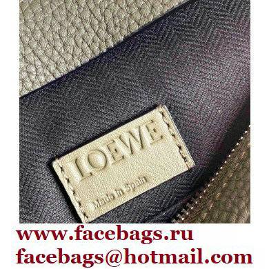 Loewe T Pouch Bag in Grained Calfskin Dark Green