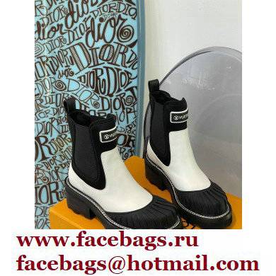 Louis Vuitton Heel 9.5cm Lv Beaubourg Ankle Boots Black/White 2021