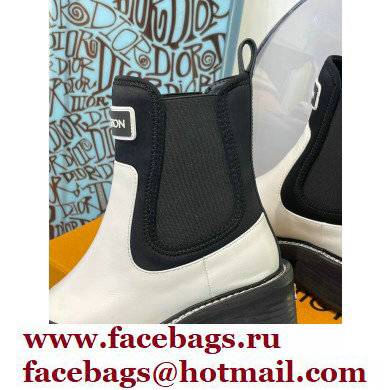 Louis Vuitton Heel 9.5cm Lv Beaubourg Ankle Boots Black/White 2021 - Click Image to Close