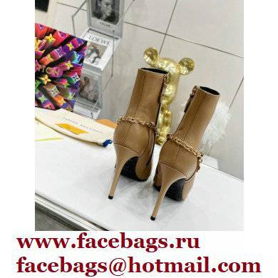 Louis Vuitton Heel 9.5cm Mansion Ankle Boots Nude 2021