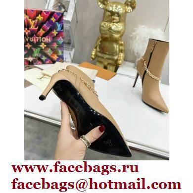 Louis Vuitton Heel 9.5cm Mansion Ankle Boots Nude 2021