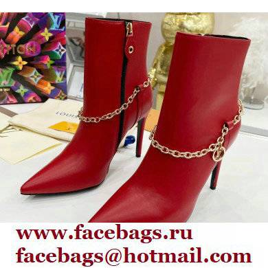 Louis Vuitton Heel 9.5cm Mansion Ankle Boots Red 2021 - Click Image to Close