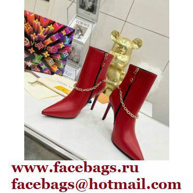 Louis Vuitton Heel 9.5cm Mansion Ankle Boots Red 2021