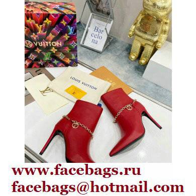 Louis Vuitton Heel 9.5cm Mansion Ankle Boots Red 2021 - Click Image to Close