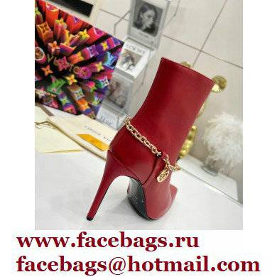 Louis Vuitton Heel 9.5cm Mansion Ankle Boots Red 2021