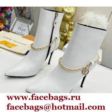 Louis Vuitton Heel 9.5cm Mansion Ankle Boots White 2021