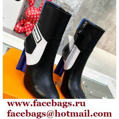 Louis Vuitton Heel 9.5cm Silhouette Ankle Boots Black/Blue Cruise 2022 Fashion Show