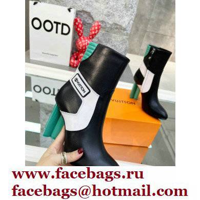 Louis Vuitton Heel 9.5cm Silhouette Ankle Boots Black/Green Cruise 2022 Fashion Show - Click Image to Close