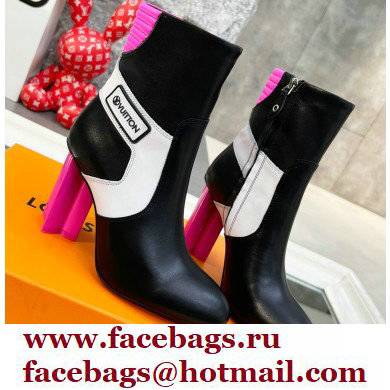 Louis Vuitton Heel 9.5cm Silhouette Ankle Boots Black/Pink Cruise 2022 Fashion Show