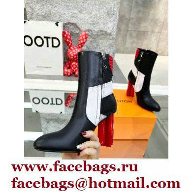 Louis Vuitton Heel 9.5cm Silhouette Ankle Boots Black/Red Cruise 2022 Fashion Show - Click Image to Close