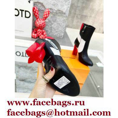 Louis Vuitton Heel 9.5cm Silhouette Ankle Boots Black/Red Cruise 2022 Fashion Show - Click Image to Close