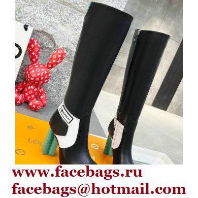 Louis Vuitton Heel 9.5cm Silhouette High Boots Black/Green Cruise 2022 Fashion Show