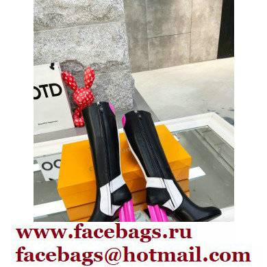 Louis Vuitton Heel 9.5cm Silhouette High Boots Black/Pink Cruise 2022 Fashion Show - Click Image to Close
