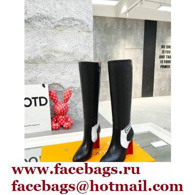 Louis Vuitton Heel 9.5cm Silhouette High Boots Black/Red Cruise 2022 Fashion Show - Click Image to Close