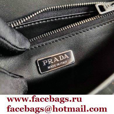 Prada Brushed Leather Shoulder Bag 1BD307 Black 2021 - Click Image to Close