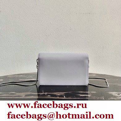 Prada Brushed Leather Shoulder Bag 1BD307 Lilac 2021