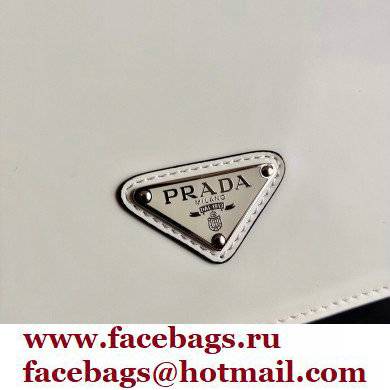 Prada Brushed Leather Shoulder Bag 1BD307 White 2021 - Click Image to Close