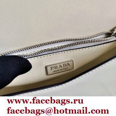 Prada Brushed Leather Shoulder Bag 1BD307 White 2021
