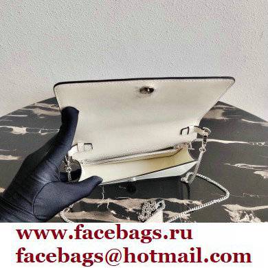 Prada Brushed Leather Shoulder Bag 1BD307 White 2021 - Click Image to Close