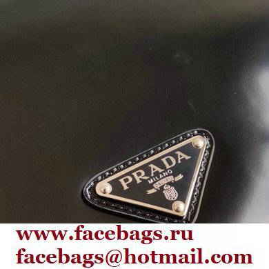 Prada Brushed Leather Shoulder Bag 1BD308 Black 2021